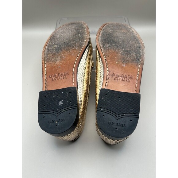 G.H. Bass Weejuns Lilianna Keeper Bit Gold Loafers Snake Women's Size 7.5 M - Picture 6 of 7